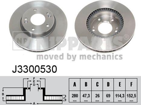 Nipparts J3300530 - Тормозной диск autospares.lv