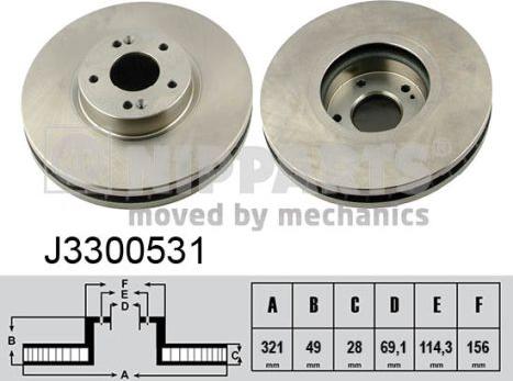 Nipparts J3300531 - Тормозной диск autospares.lv