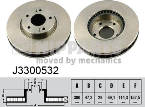 Nipparts J3300532 - Тормозной диск autospares.lv