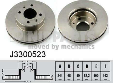 Nipparts J3300523 - Тормозной диск autospares.lv