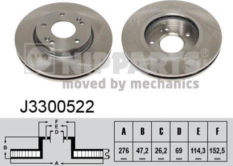 Nipparts J3300522 - Тормозной диск autospares.lv