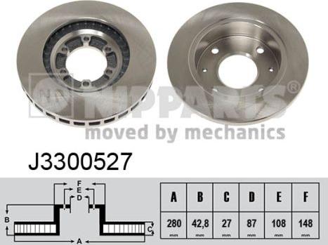 Nipparts J3300527 - Тормозной диск autospares.lv