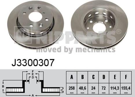 Nipparts J3300307 - Тормозной диск autospares.lv