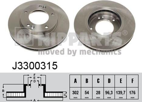 Nipparts J3300315 - Тормозной диск autospares.lv