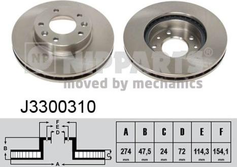 Nipparts J3300310 - Тормозной диск autospares.lv