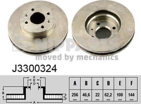 Nipparts J3300324 - Тормозной диск autospares.lv