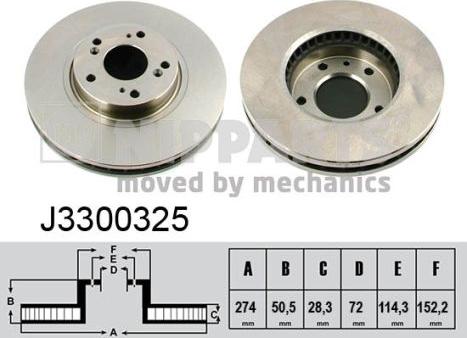 Nipparts J3300325 - Тормозной диск autospares.lv