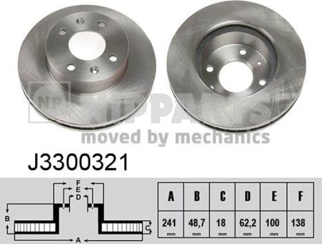 Nipparts J3300321 - Тормозной диск autospares.lv