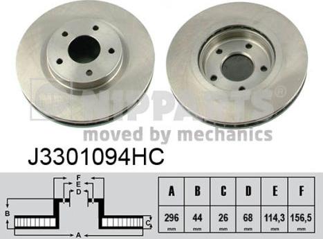 Nipparts J3301094HC - Тормозной диск autospares.lv