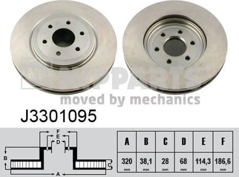 Nipparts J3301095 - Тормозной диск autospares.lv