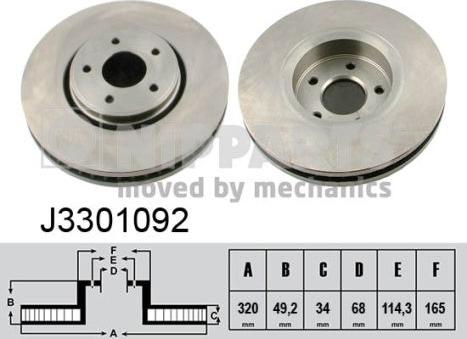 Nipparts J3301092 - Тормозной диск autospares.lv