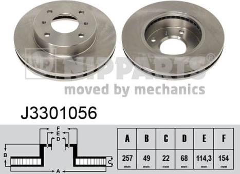 Nipparts J3301056 - Тормозной диск autospares.lv