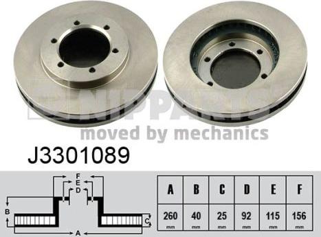 Nipparts J3301089 - Тормозной диск autospares.lv