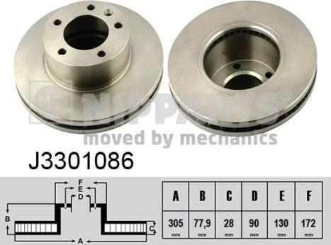 Nipparts J3301086 - Тормозной диск autospares.lv