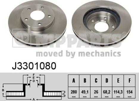 Nipparts J3301080 - Тормозной диск autospares.lv