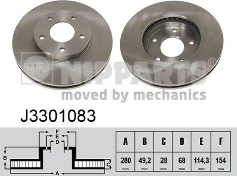 Nipparts J3301083 - Тормозной диск autospares.lv