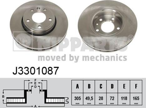 Nipparts J3301087 - Тормозной диск autospares.lv