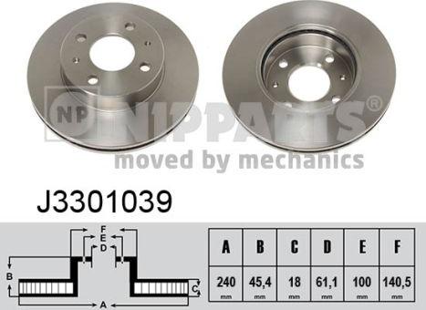 Nipparts J3301039 - Тормозной диск autospares.lv