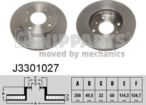 Nipparts J3301027 - Тормозной диск autospares.lv