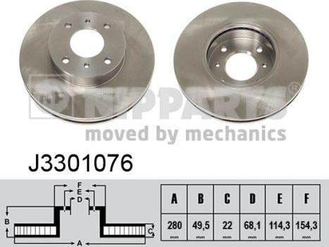 Nipparts J3301076 - Тормозной диск autospares.lv