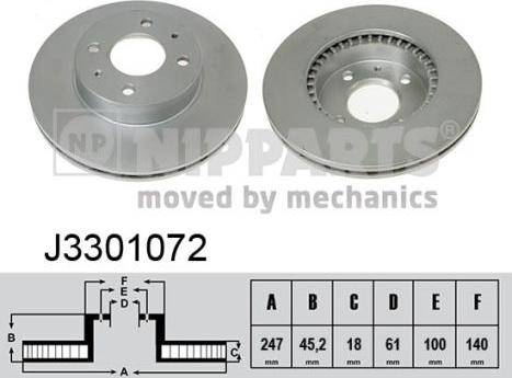 Nipparts J3301072 - Тормозной диск autospares.lv