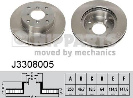 Nipparts J3308005 - Тормозной диск autospares.lv