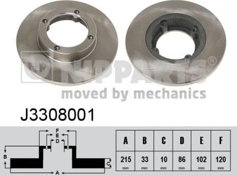 Nipparts J3308001 - Тормозной диск autospares.lv