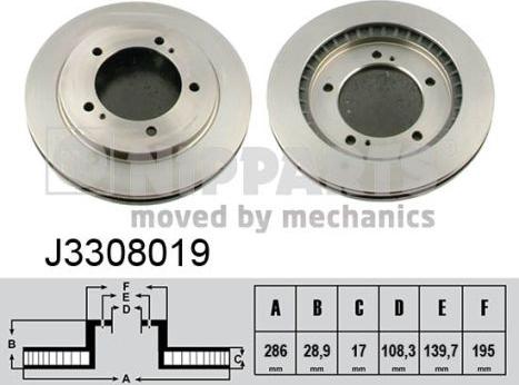 Nipparts J3308019 - Тормозной диск autospares.lv