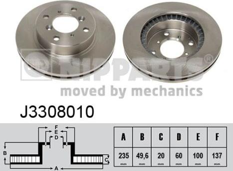 Nipparts J3308010 - Тормозной диск autospares.lv