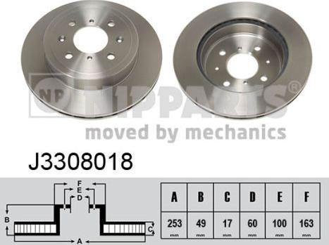 Nipparts J3308018 - Тормозной диск autospares.lv