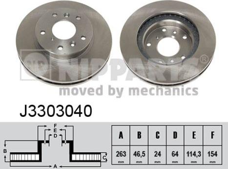 Nipparts J3303040 - Тормозной диск autospares.lv