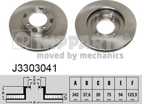 Nipparts J3303041 - Тормозной диск autospares.lv