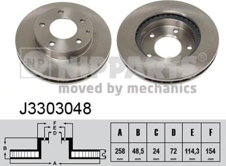 Nipparts J3303048 - Тормозной диск autospares.lv