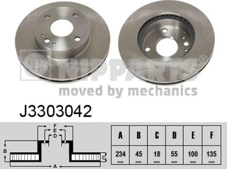 Nipparts J3303042 - Тормозной диск autospares.lv