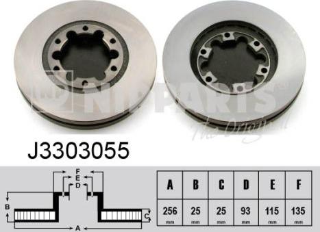 Nipparts J3303055 - Тормозной диск autospares.lv