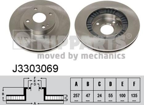 Nipparts J3303069 - Тормозной диск autospares.lv