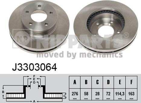 Nipparts J3303064 - Тормозной диск autospares.lv