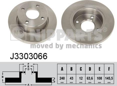 Nipparts J3303066 - Тормозной диск autospares.lv