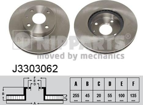 Nipparts J3303062 - Тормозной диск autospares.lv