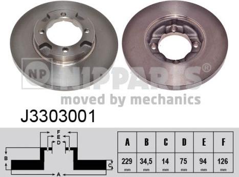 Nipparts J3303001 - Тормозной диск autospares.lv