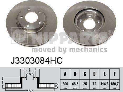 Nipparts J3303084HC - Тормозной диск autospares.lv