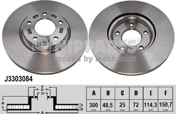 Nipparts J3303084 - Тормозной диск autospares.lv