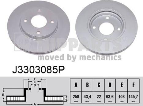 Nipparts J3303085P - Тормозной диск autospares.lv