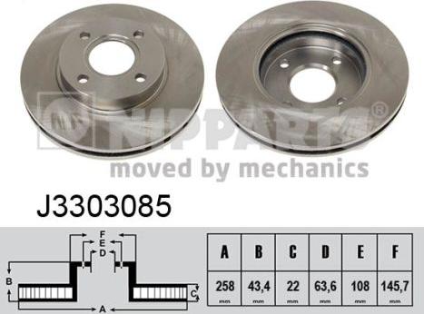 Nipparts J3303085 - Тормозной диск autospares.lv