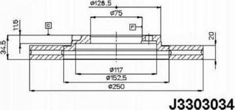 Nipparts J3303034 - Тормозной диск autospares.lv