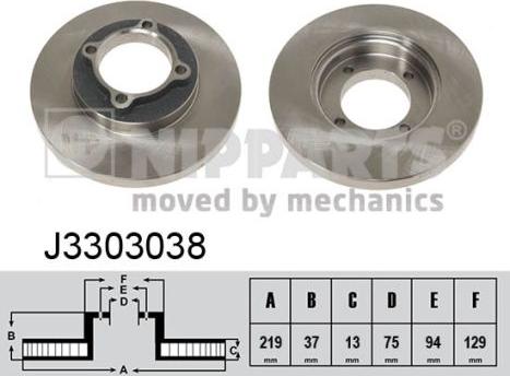 Nipparts J3303038 - Тормозной диск autospares.lv