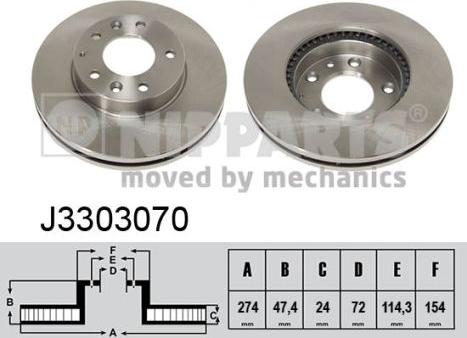 Nipparts J3303070 - Тормозной диск autospares.lv