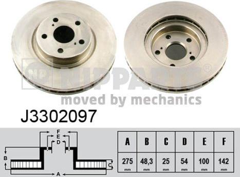 Nipparts J3302097 - Тормозной диск autospares.lv