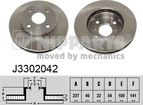 Nipparts J3302042 - Тормозной диск autospares.lv