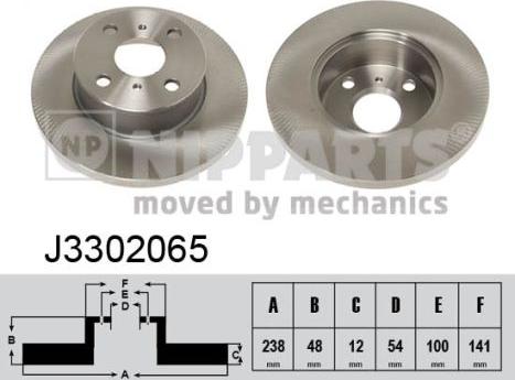 Nipparts J3302065 - Тормозной диск autospares.lv